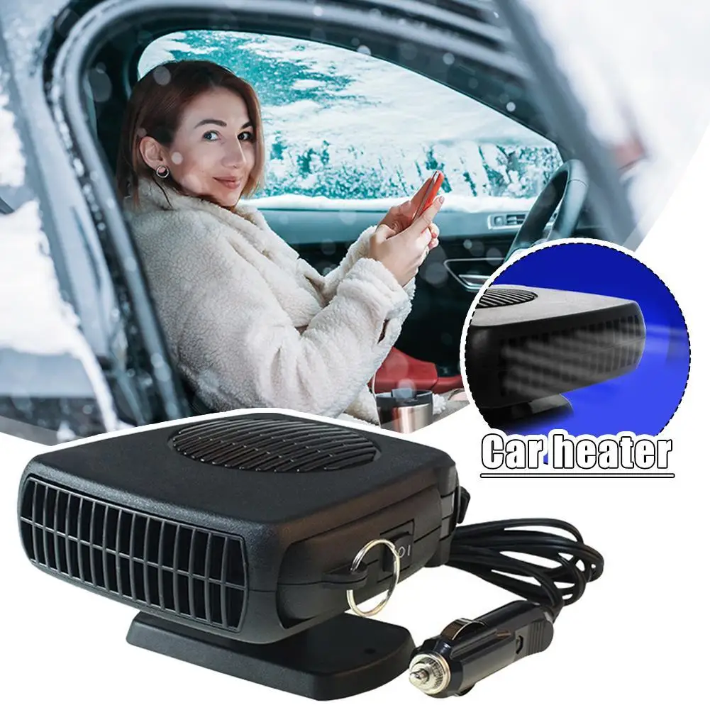 12/24V Car Electric Heater Fan 360 Rotating Windscreen Defroster Demister 1200W Heater Fan Combo Auto Windshield Defroster