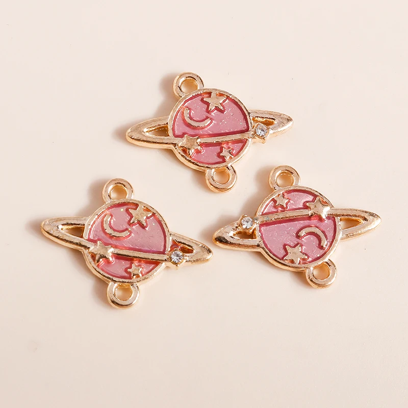 20 قطعة 19x14 مللي متر لطيف المينا غلوب كوكب Charms موصلات لصنع المجوهرات أساور يدوية القلائد الحرف اليدوية اكسسوارات