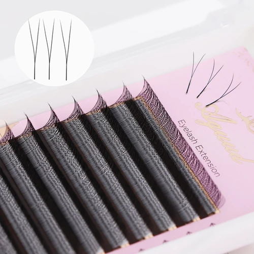 Imagen 1 del producto AGUUD-pestañas de terciopelo en forma de V, punta única, forma 2DY, súper suaves, YY 2D/3D/4D, trébol, volumen prefabricado, extensiones de pestañas, Fans, cilios