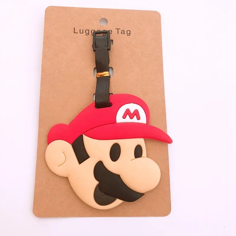 Super Mario Luggage Tag New Fashion Travel Accessories for Bags Personalize Men Women Suitcase Name Tag PU Airplane Labels Gifts