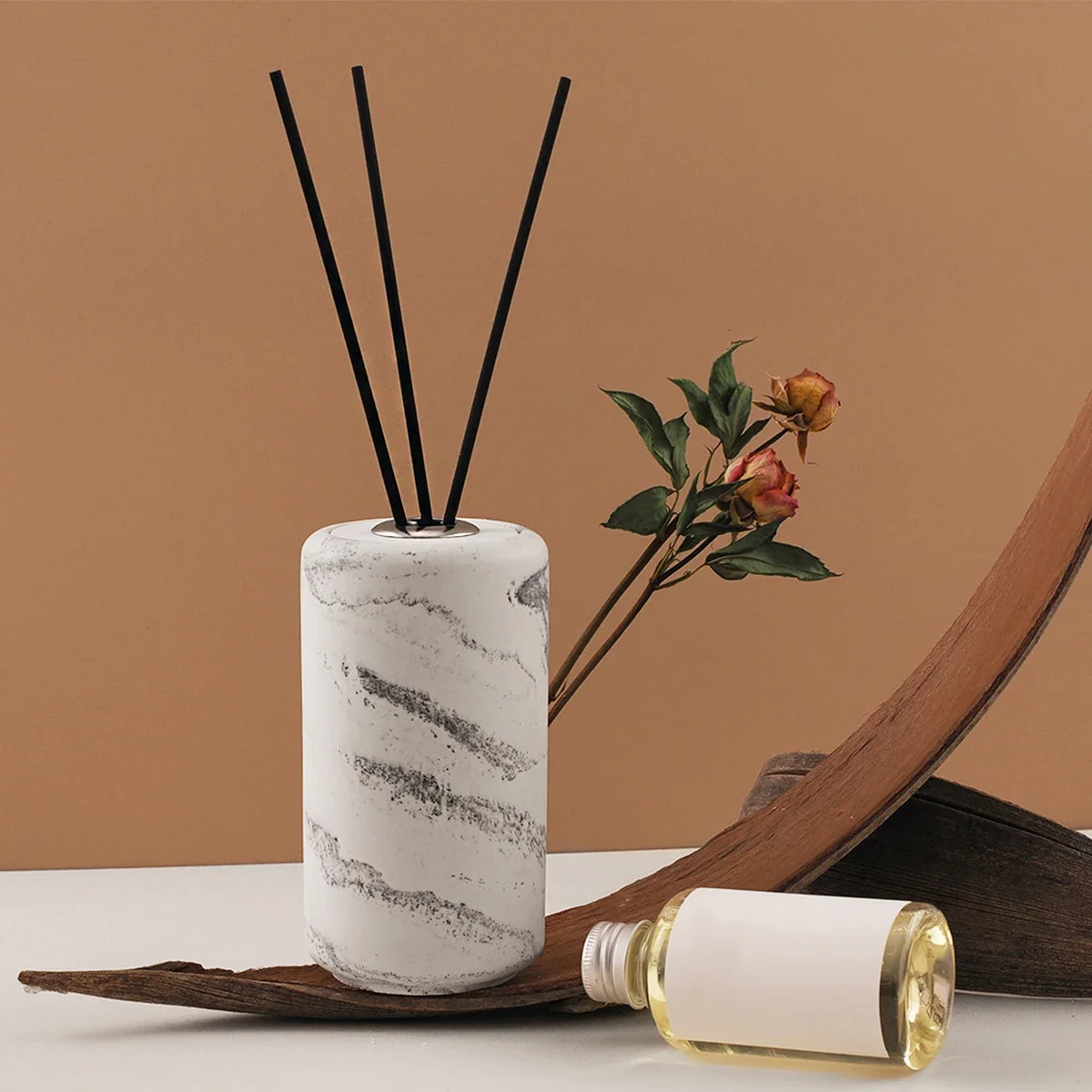 Cylindrical Aromatherapy Vase Mold Stripe Style Aromatherapy Volatile Container Incense Jar Silicone Mold DIY Handmade Home Deco