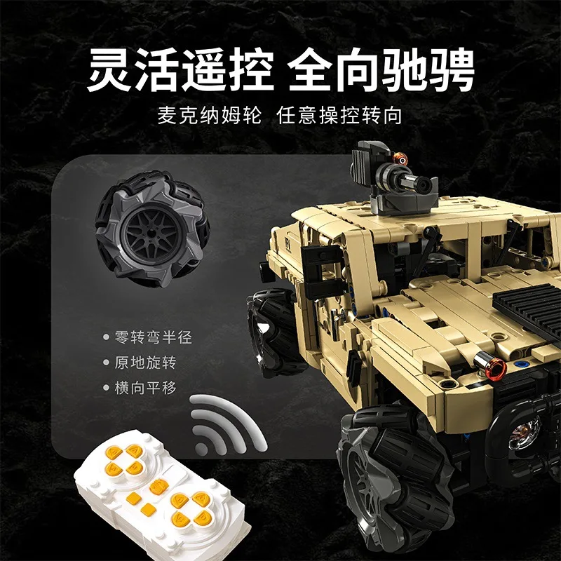 Novo t1117 1:12 técnico blindado veículo off-road blocos de construção de controle remoto tijolos modelo brinquedos para meninos presente aniversário conjunto