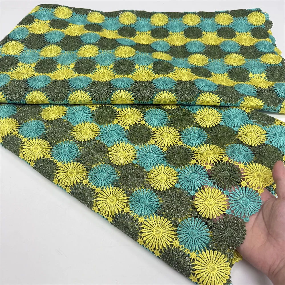 African Milk Silk Cord Lace Fabric, Water Soluble, Nigerian Guipure Cord Lace for Sewing, High Quality, LY6808, 2025