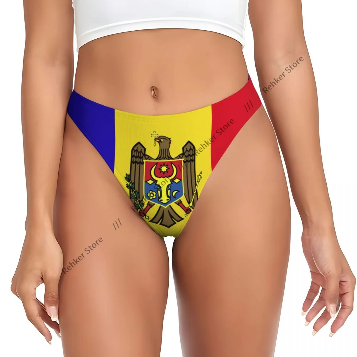 Sexy calcinha fio dental para as mulheres, roupa interior com bandeira, calcinha fio dental