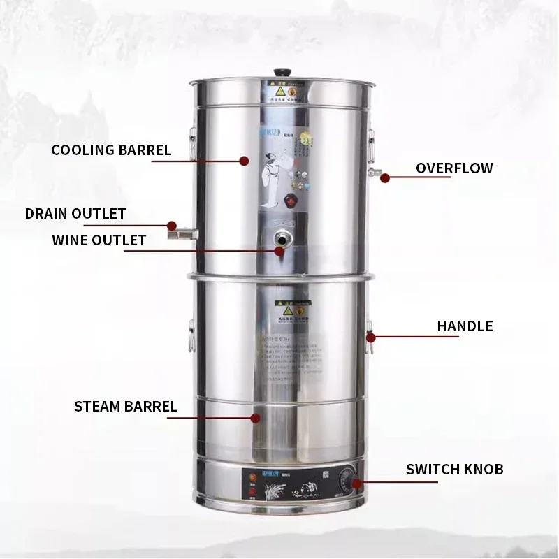 6/15/25L الكحول تخمير المقطر لتقوم بها بنفسك جهاز Moonshine الفولاذ المقاوم للصدأ لا يزال ويسكي البيرة براندي الأجهزة المنزلية