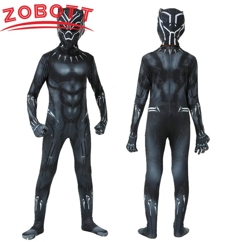 Anime Superhero Black Kids Panther Men Boys tute per adulti bambini Panther Cosplay Costume di Halloween body Dress Up New