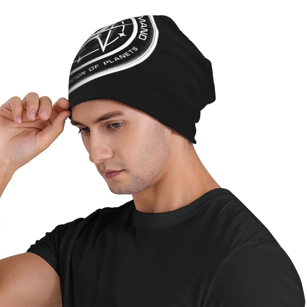 ستار تريكس الخيال العلمي المسلسلات التلفزيونية Skullies قبعة حريمي دافئة الخريف في الهواء الطلق قبعة محبوك بونيه قبعات للرجال النساء الكبار #4