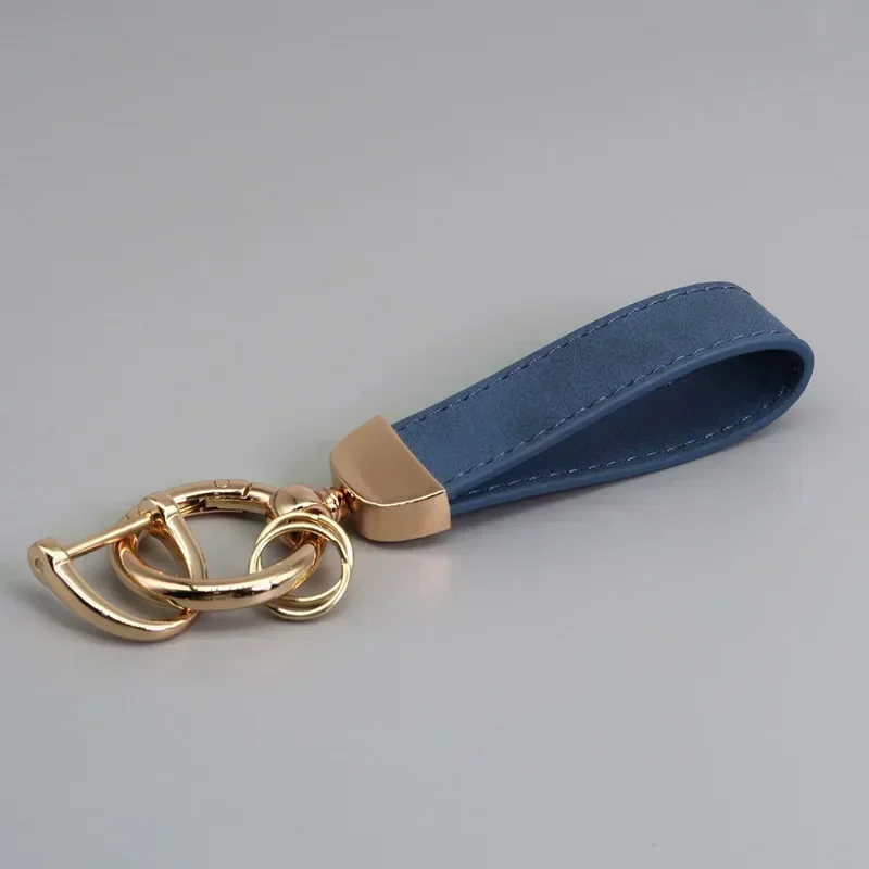 Laser Engrave Suede Car Key Chain Custom Logo Leather Keychain for Men and Women Retro Vintage Personalize Company Name Keyring