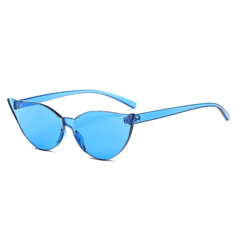 FOENIXSONG Sunglasses Rimless for Women UV400 Pink Blue Red Gray Green Orange Eyewear Cat Eye Female Sun Glasses image 4