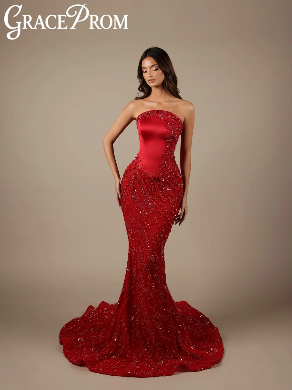 

Новое поступление: Красное вечернее платье с вышивкой, блестящими жемчужинами и кристаллами, фасон «русалка», для свадеб и торжеств, индивидуальный пошив, длинное банкетное платье