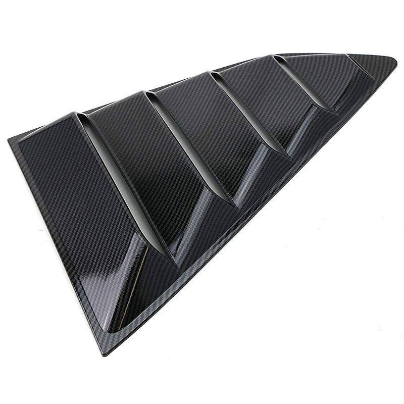 Rear Side Window Scoop Air Vent Louver Shades Left Right Black Carbon Fiber Finish Racing Style For Chevy Camaro 2016-2018