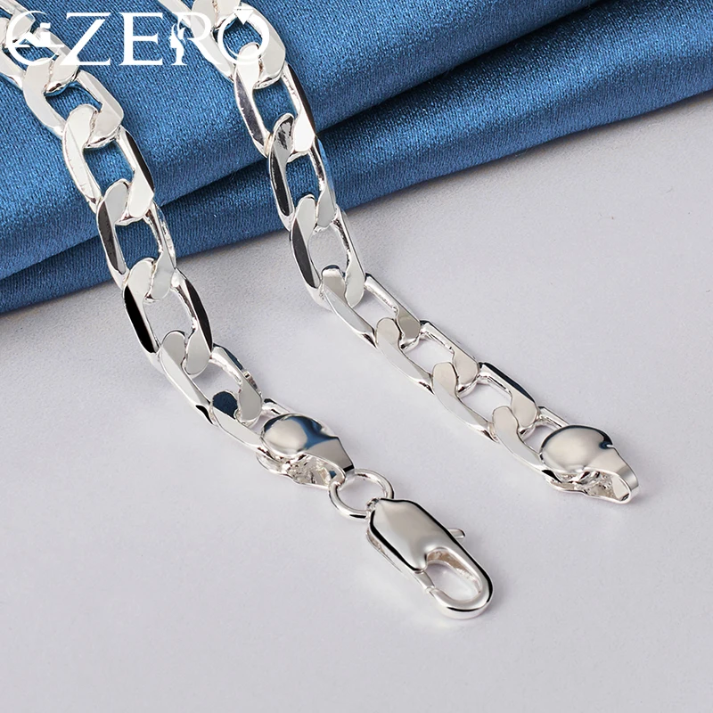 Collana in argento Sterling 925 per uomo 16/18/20/22/24 pollici 8MM catena piatta donna matrimonio fidanzamento festa gioielli di fascino di moda