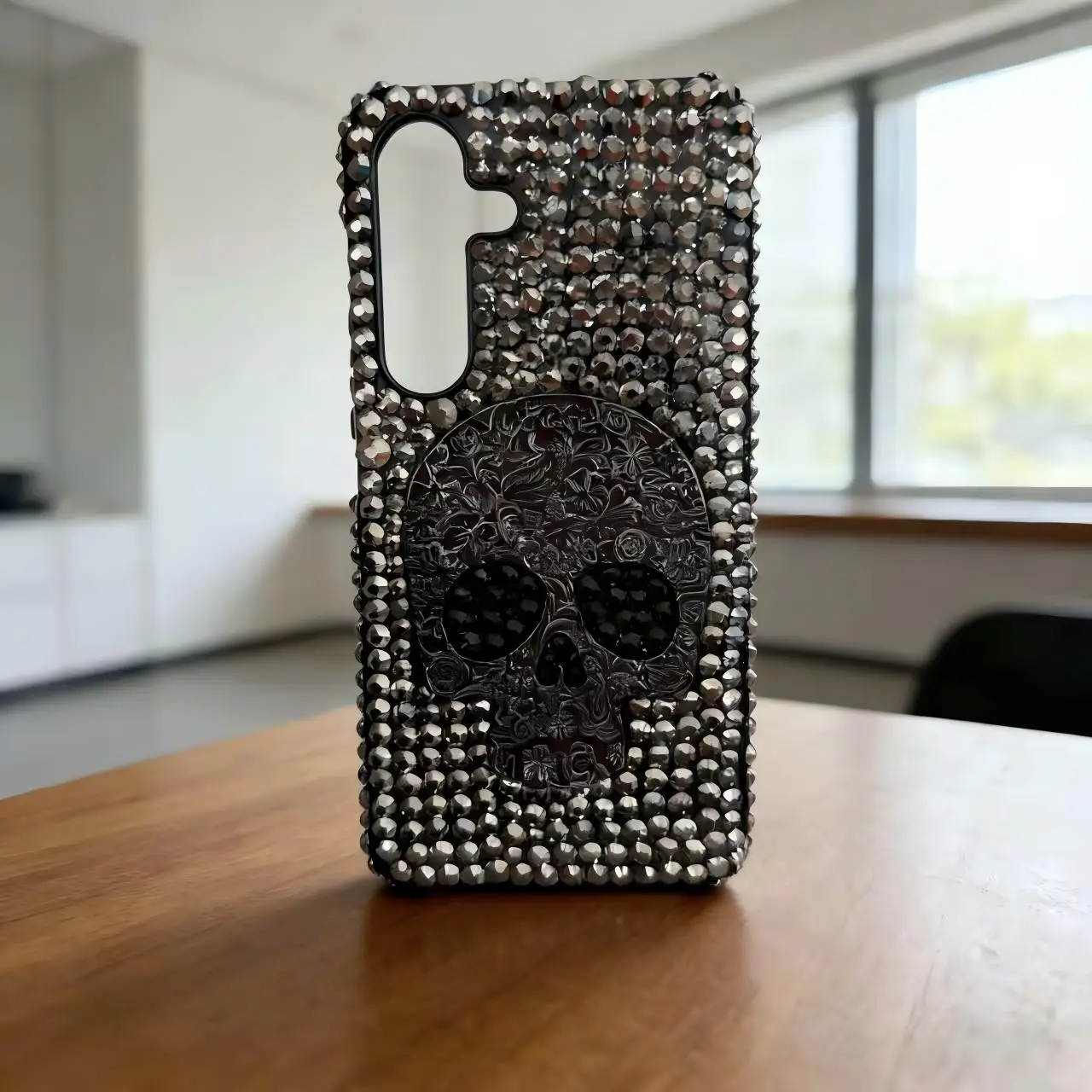

Fashion Skull Rhinestone Phone Case For Samsung Galaxy S25 FE S24Ultra S23+ S22 S21 S20 S25 Plus Bling Diamond Back Cover Coque