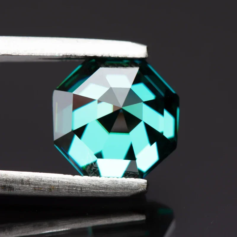 Moissanite Stone Octagon Primary Colours Emerald Green Lab Grown Gemstones Diamond For DIY Ring Necklace Earrings Main Materials