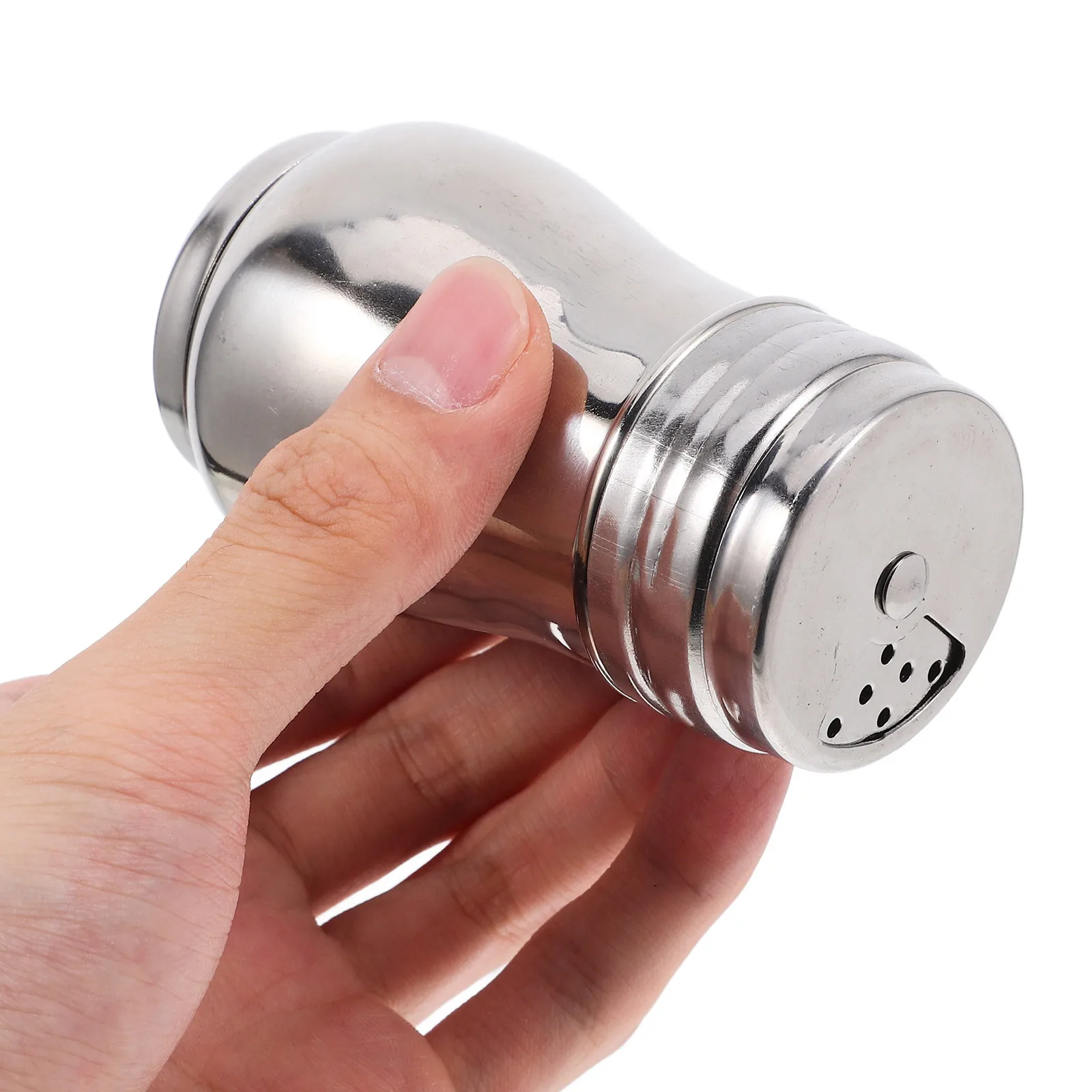 2 قطعة الفولاذ المقاوم للصدأ الملح الفلفل الهزازات الدورية تصميم سعة كبيرة موزع التوابل المطبخ السفر أداة الطبخ #4