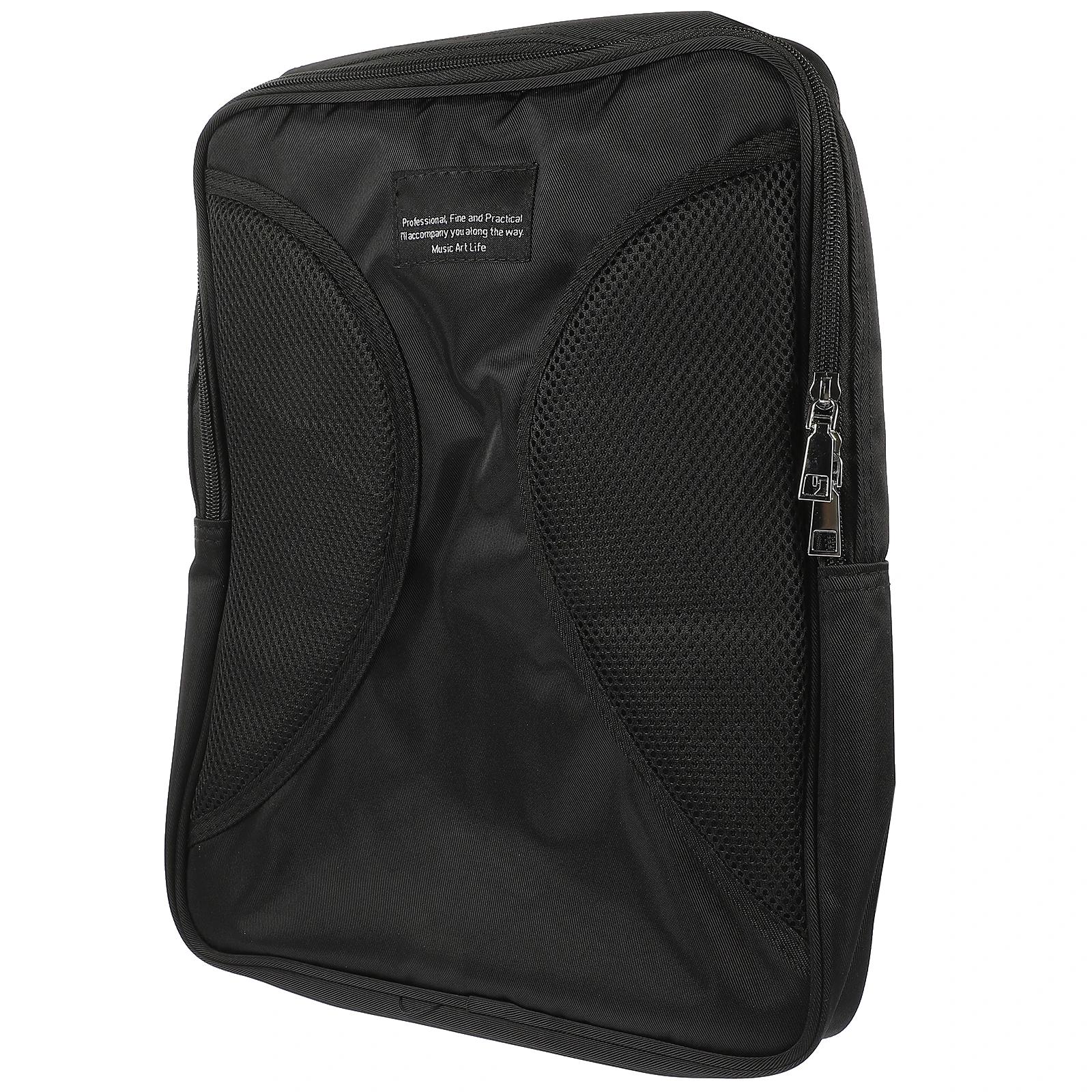 

Music Score Bag Black Composite Cloth Pouch Foldable Storage For Violin Ukelele Instruments Shockproof Lining Adjustable Buckle
