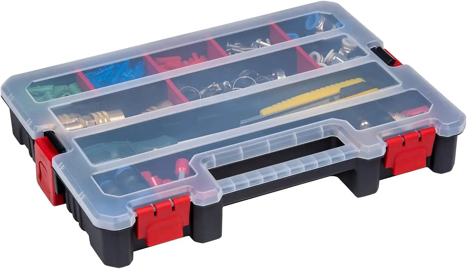 Screw Nuts and Bolt Electronic Component Storage Bin - Compartment Hardware Tool Box with Dividers (2 Piece Set)