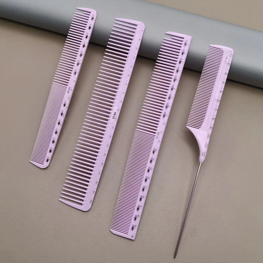 1 Piece or 4 Pieces of Purple Graduated Combs, Size Combs, Salon Hairstylist's Special Hair Cutting Combs, Pointed Tail Combs, Unisex Hair Combs