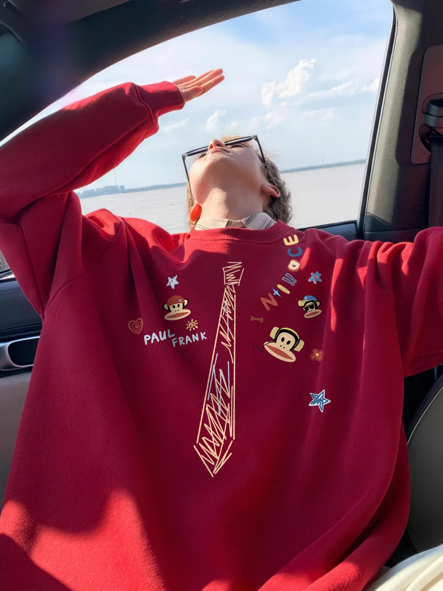 

Men's Loose Fit Long Sve round Ne Sweatirt Bury Spring Heavyweight Comfortable Cotton Polyester Blend