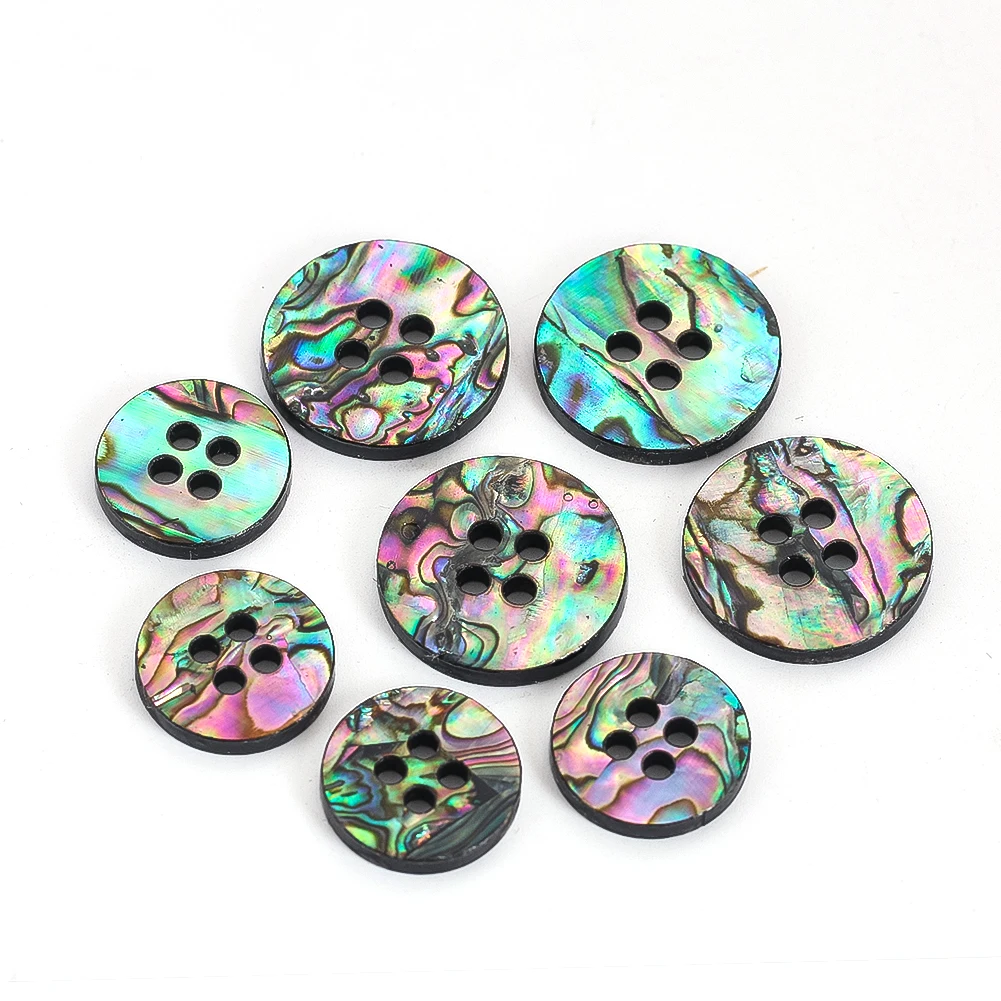 5pcs Iridescent 4 Holes Buttons Laminated Abalone Shell Veneer Acrylic Sewing Buttons for Clothes Blazer Cufflinks DIY Crafts