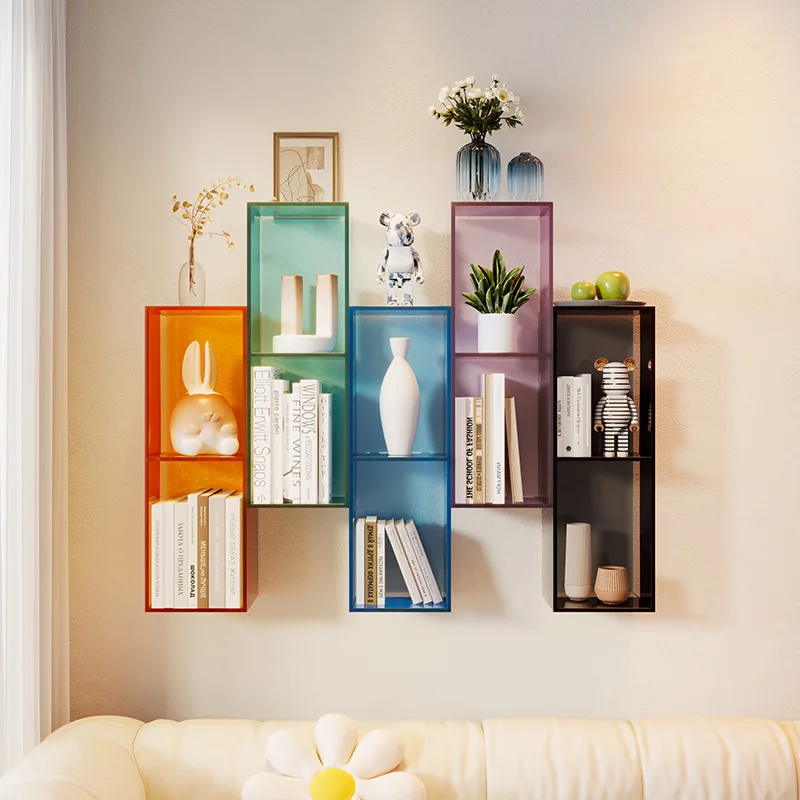 Light Luxury Minimalist Bookshelf Modern Wall Mounted Shelf