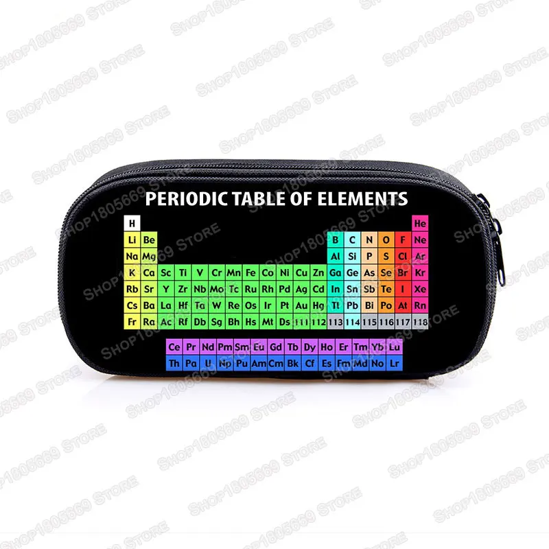 Periodic Table of Elements Print Cosmetic Case Pencil Bag Cute Genius Stationary Bag Teenager Pencil Box School Case Supplies