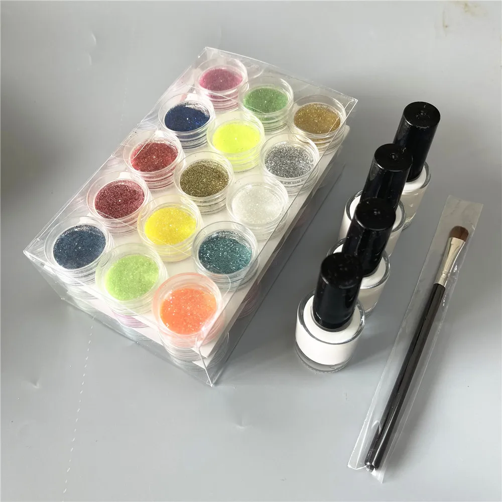 

45 Colors Glitter Powder 4 Gules Kit for Temporary Tattoo Diy Nail Art Kids Face Body Fake Painting Decorate Christmas Tool