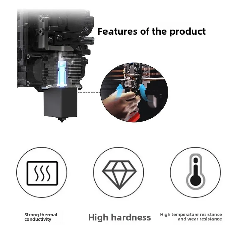 لطولية مكعب كوبرا S1 البثق رئيس مجموعة نهاية ساخنة مع فوهة الصلب الصلب ملحقات الطابعة ثلاثية الأبعاد #4
