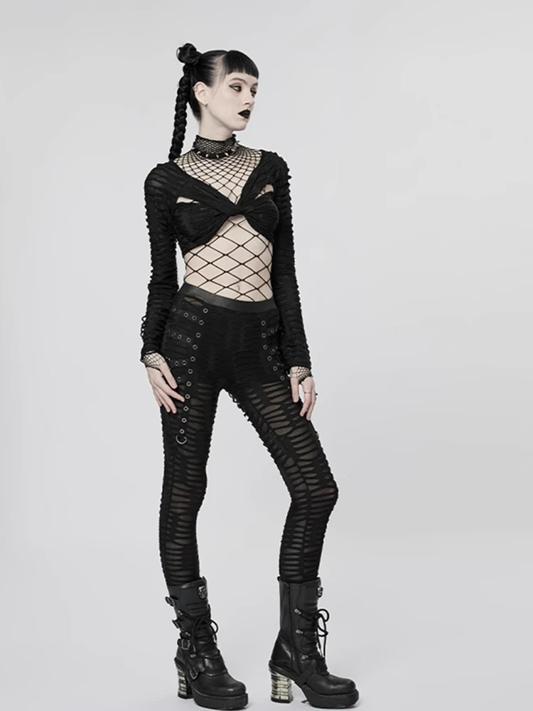 Hollow Out Black Sexy Bodysuits Fishnet Clubwear Long Sleeves Outfits  Fashion Slim Chic Summer Y2K Clothes Basic Tights - AliExpress 200000345