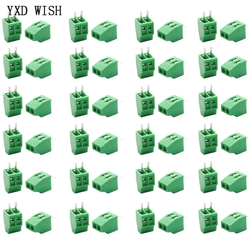 100pcs KF128 Mini Terminal PCB Board Connector For Wires 2.54mm Pitch 2/3/4/5/6/7/9/10/12Pin Screw Terminal Block 26-18AWG Cable
