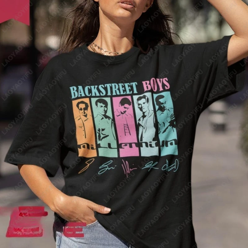 

Футболка Backstreet Boys Millennium Tour Music Vintage BSB Fan, женские и мужские хлопковые футболки с эффектом памяти назад, топы American Boy Band Y2K