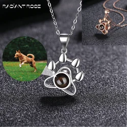 Joyería de proyección Nano personalizada, collar de foto personalizado, colgante de pata de perro, adecuado para regalar a parejas, regalos conmemorativos