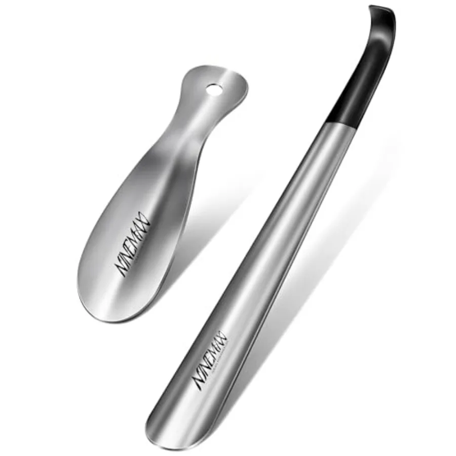 

Extra Long Handle Shoe Horn 16.5" and (7.5") Travel Shoe Horns, 2 Pack Metal Shoe Horns for Seniors, Men, Women,