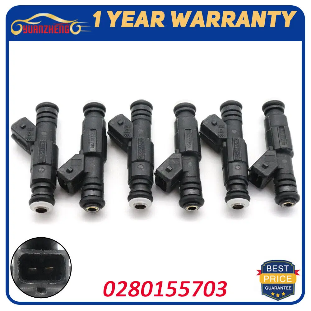 0280155703 0 280 155 703 Voor Jeep Grand Cherokee 5.2L 5.9L V8 1993 1994 1995 1996 1997 1998 6 stks/partij Brandstofinjector