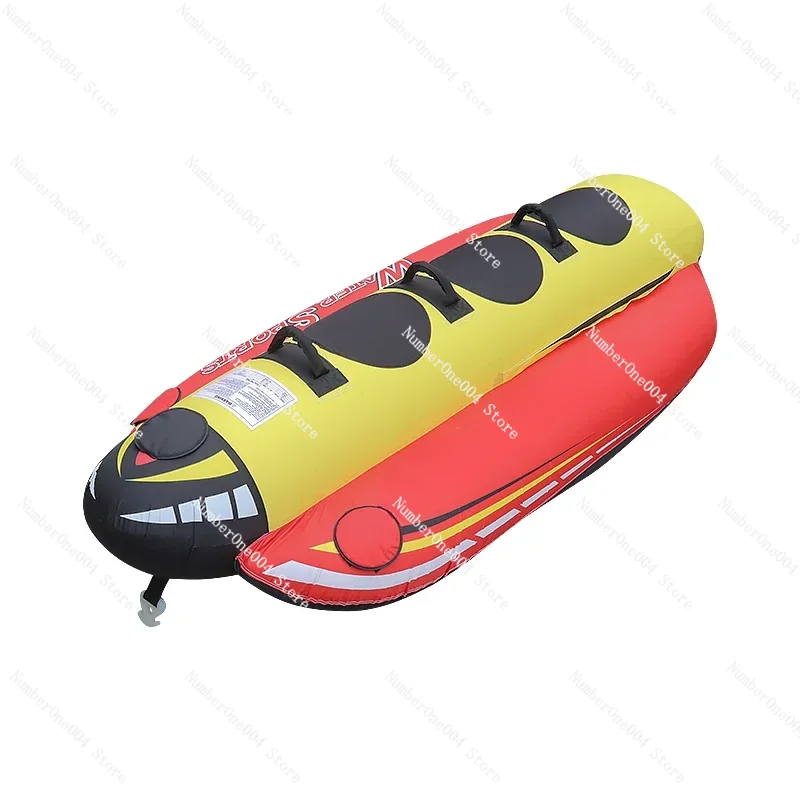 New Heavy-Duty Inflatable Towable Booster Tube - Banana 3 Riders Towable Tube for Adults Towable Water Sports Boat