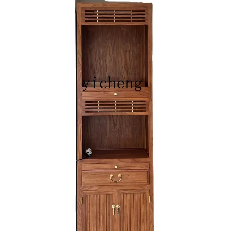 

Zf God Table Cabinet with Door Quality Buddha Niche Simple Household Double-Layer God of Wealth Buddha Cabinet Black Walnut