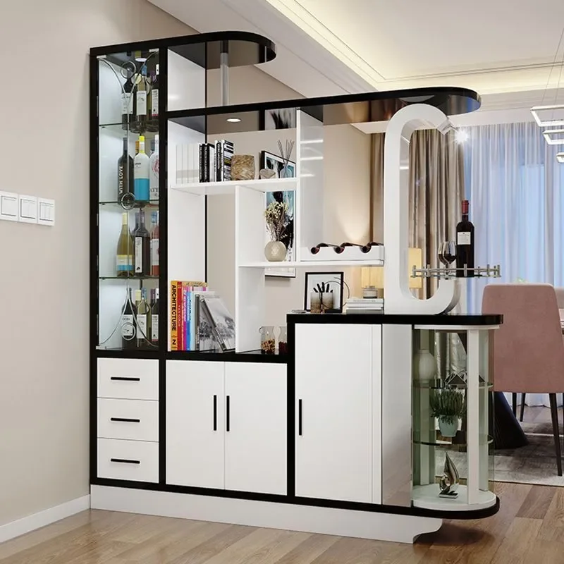 Modern Simple Entrance Cabinet Living Room Partition Screen Rack Light Luxury Bar Counter Wine Display Shelf Hall Storage