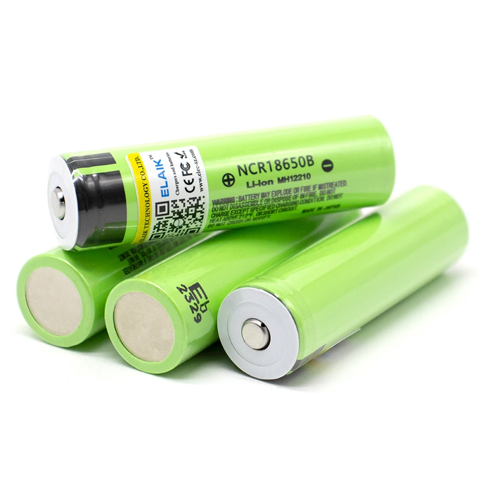 18650 แบตเตอรี่แบตเตอรี่ 3.7V 3400mAh NCR18650B แบตเตอรี่สําหรับอิเล็กทรอนิกส์ซิการ์ไฟฉาย (ไม่มี PCB), พร้อม Charger