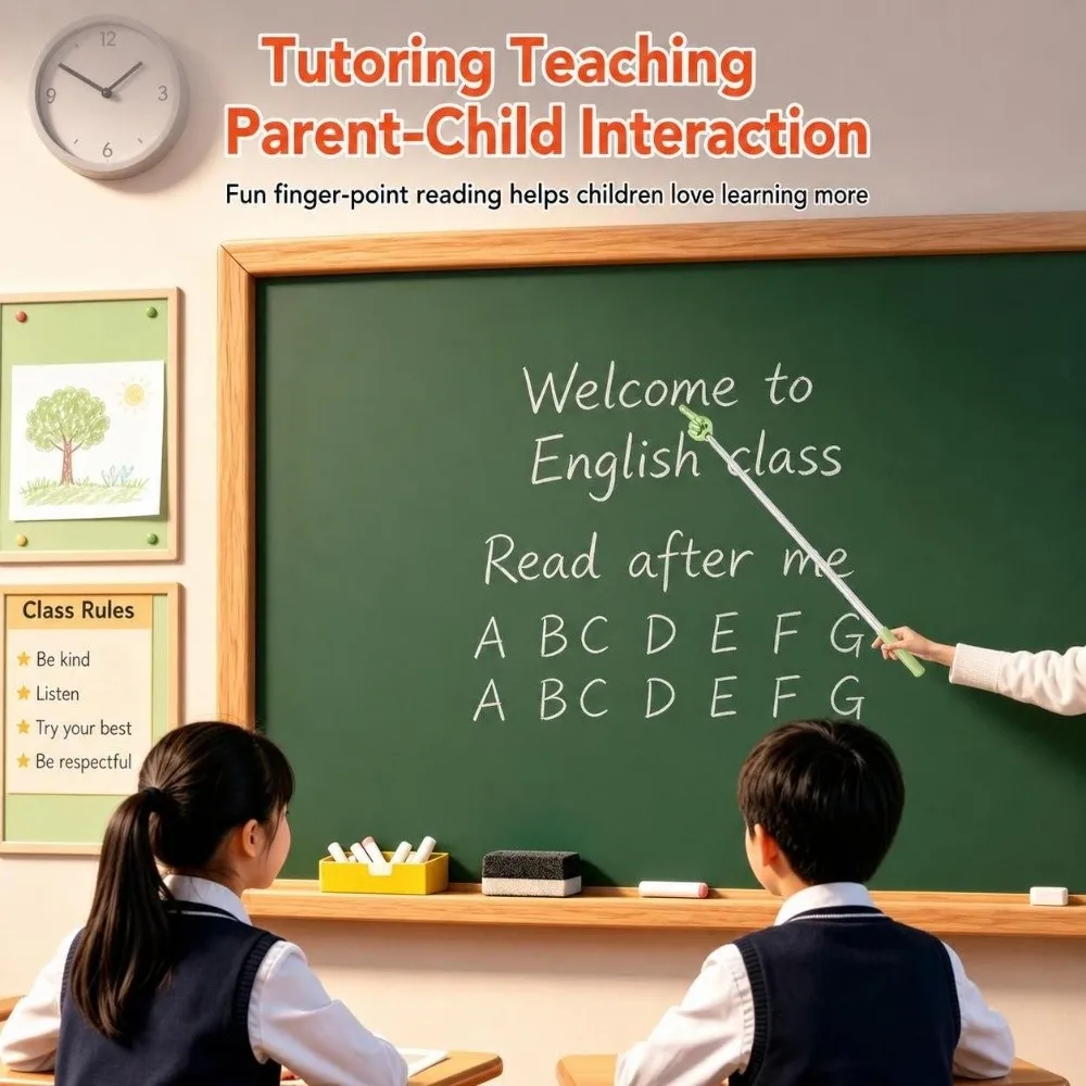 Portable Handle Retractable Reading Stick Finger Design Extendable Teaching Stick Teaching Pointer Blackboard Whiteboard