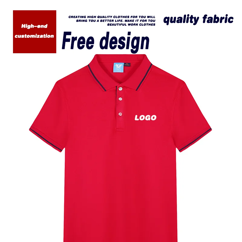 Summer overalls custom polo shirt printed logo short-sleeved T-shirt lapels custom clothes cultural shirts work clothes printed.