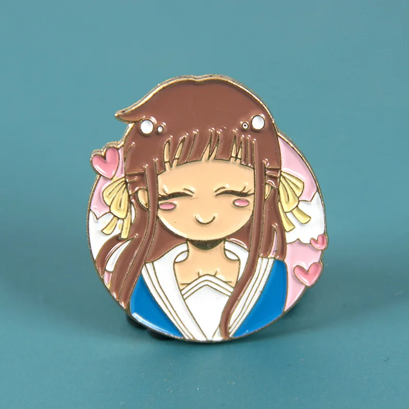 بروش لطيف من المينا الكرتوني ، سلة فواكه ، أنيمي ، شارة معدنية ، حقيبة ظهر ، ملابس ، قبعة ، هدايا الإكسسوارات ، مجوهرات أنيقة