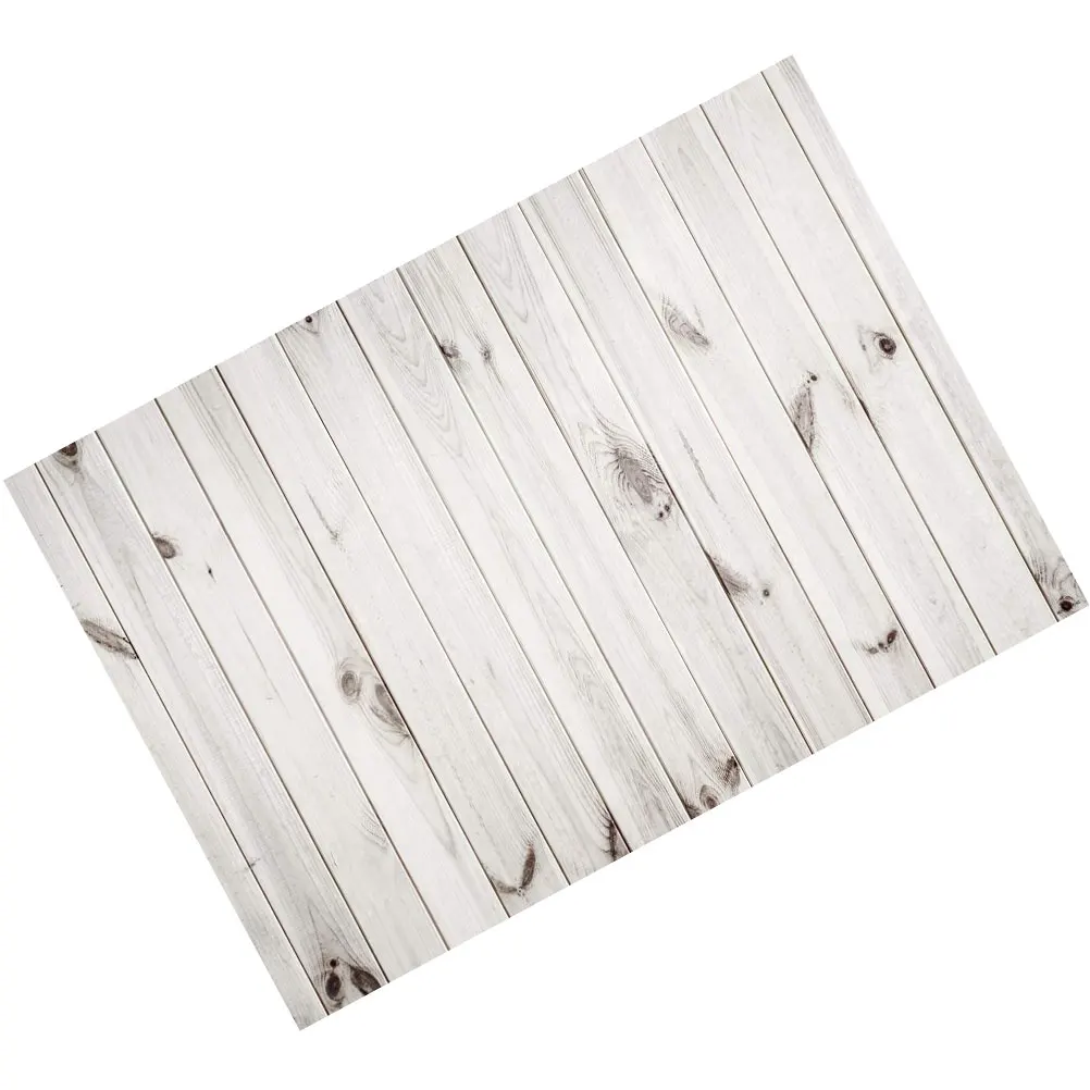 

Photography Backdrop Wood Grain Decorative Backdrop Photographic Cloth for Work Room (White, 150x210cm)
