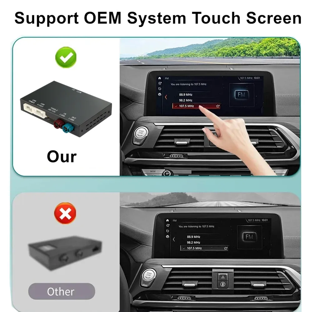 لسيارات BMW EVO X1 X2 X3 X4 X5 F15 F85 X6 F16 F86 G01Wireless CarPlay Android Auto Mirror Link AirPlay دعم وظيفة اللمس #3