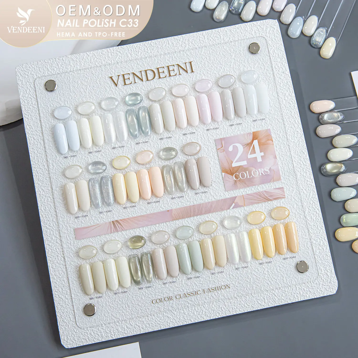 

VENDEENI 2026 New 24 Colors White Series Nail Gel Set High Quality HEMA&TPO Free Non-toxic UV Gel for Salon ODM/OEM Wholesale