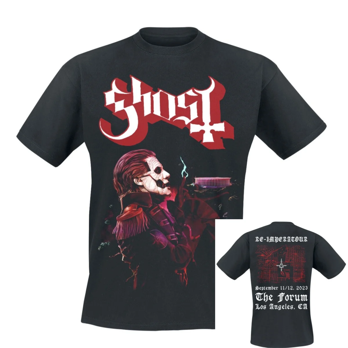 2026 Ghost T-Shirt Men Women Vintage Metal Rock Band Graphic Tee 100% Cotton  Summer Streetwear Top