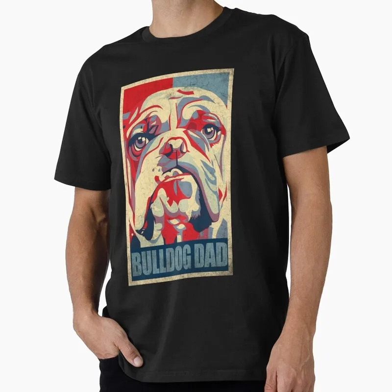 English Bulldog Dog Print Graphic T-shirt Unisex Cotton Short Sleeve Tee Funny Gift for Dog Lovers & Pet Owner