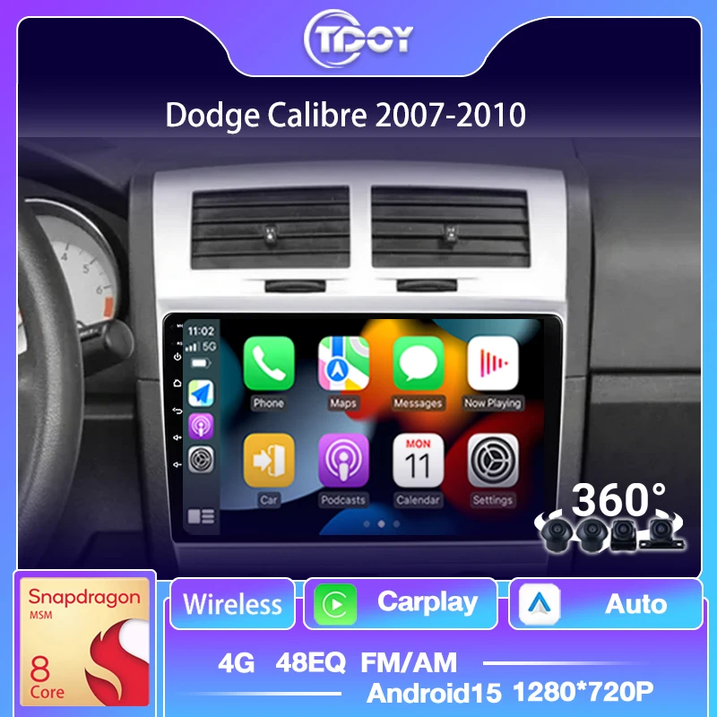 

Wireless Carplay Car Radio For Dodge Calibre 2007-2010 Multimedia Automotive Android Auto GPS Navigation DSP FM Car Stereo Radio