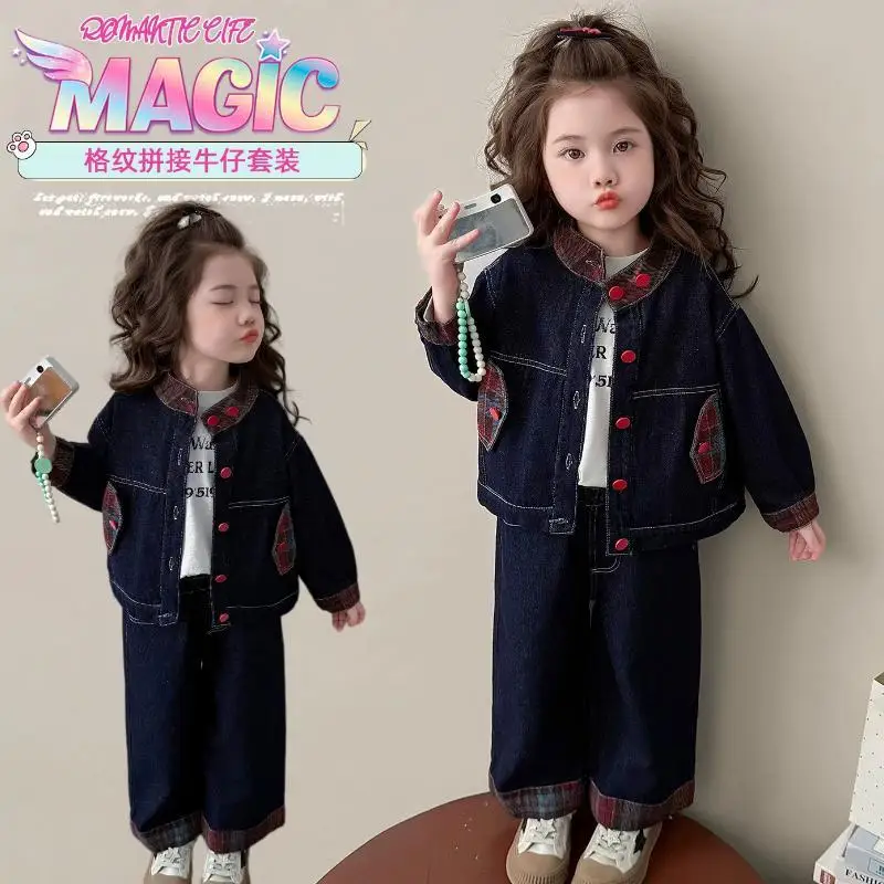 New Teenage Jacket Set Fashionable Children's Sportswear Sweet Girls' Casual Sport Pant Cute Student Casual Clothing Comfortable