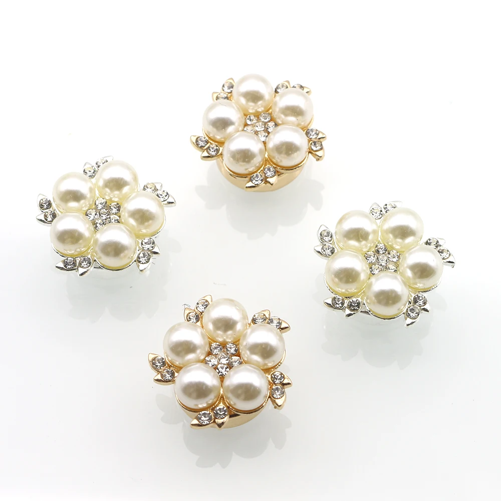 Light Luxury Shirt Button Pearl Fashion Trend 2Pcs/Lot22MM Brooch Button Rhinestone Cuffs DIY Clothing Accessories