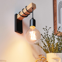 Vintage Sconce Wall Lights Fixture Retro Wood Wall Lamp E27 Indoor Home Decor Dining Room Bedside Lamp Bedroom Lighting